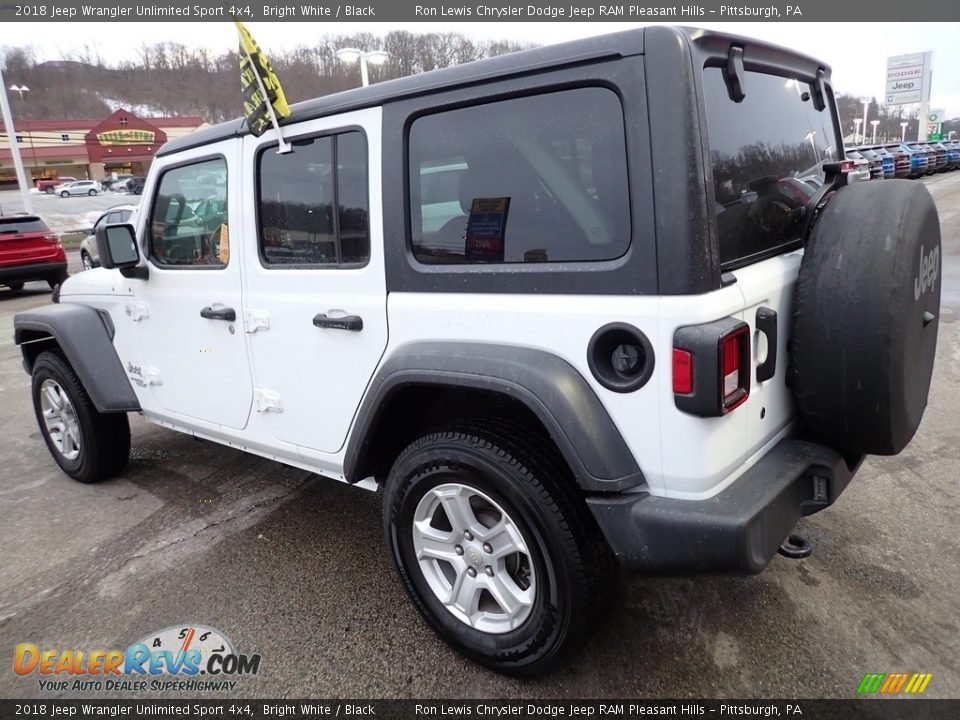 2018 Jeep Wrangler Unlimited Sport 4x4 Bright White / Black Photo #3