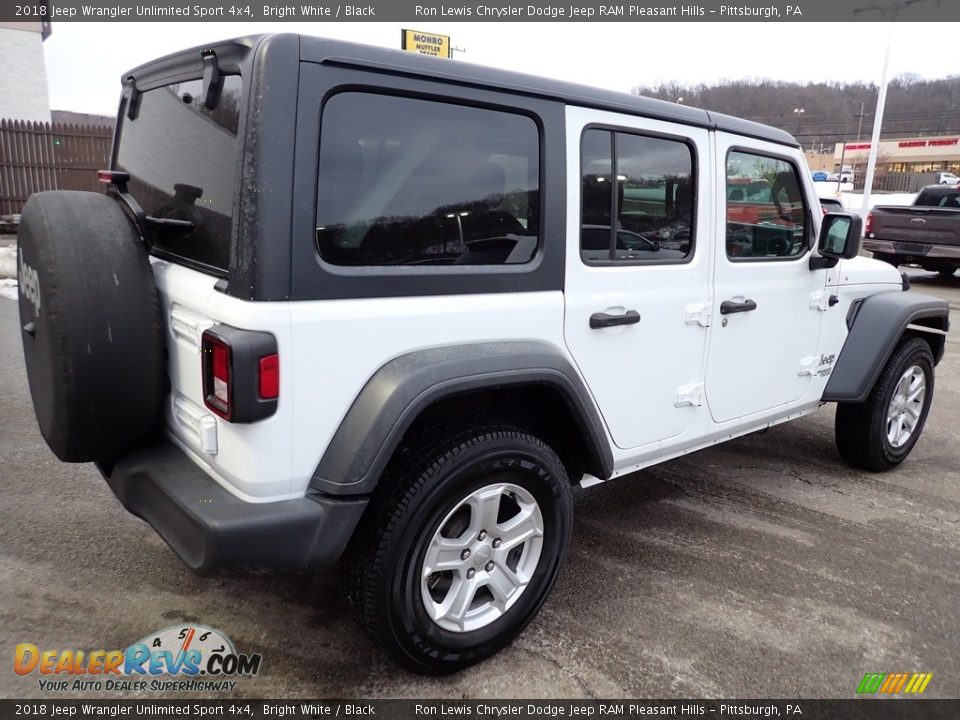 2018 Jeep Wrangler Unlimited Sport 4x4 Bright White / Black Photo #6