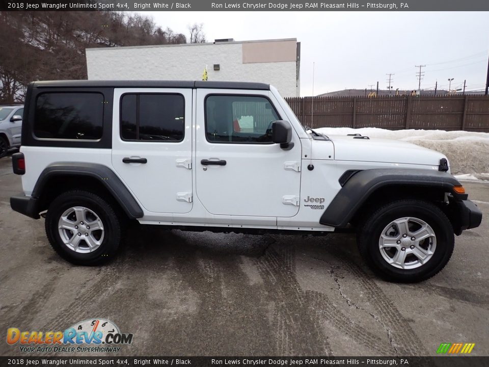 2018 Jeep Wrangler Unlimited Sport 4x4 Bright White / Black Photo #7