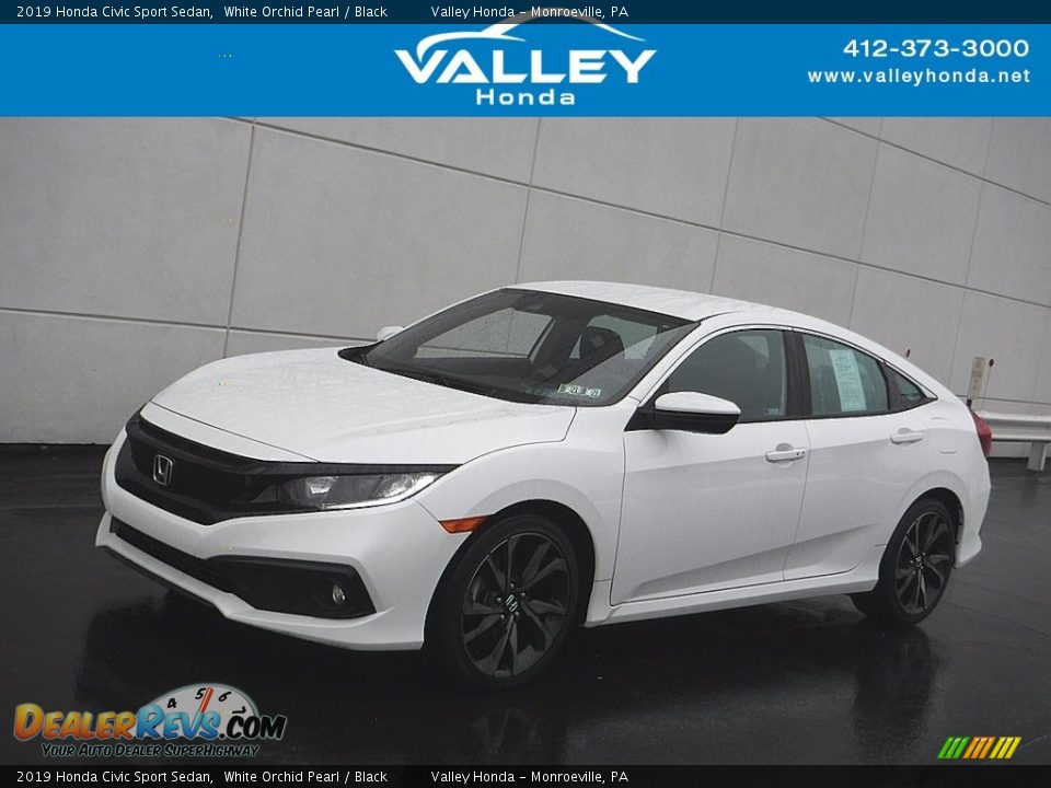 2019 Honda Civic Sport Sedan White Orchid Pearl / Black Photo #1