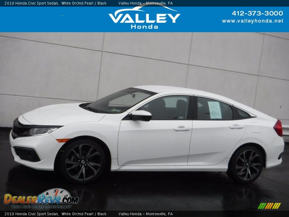2019 Honda Civic Sport Sedan White Orchid Pearl / Black Photo #2