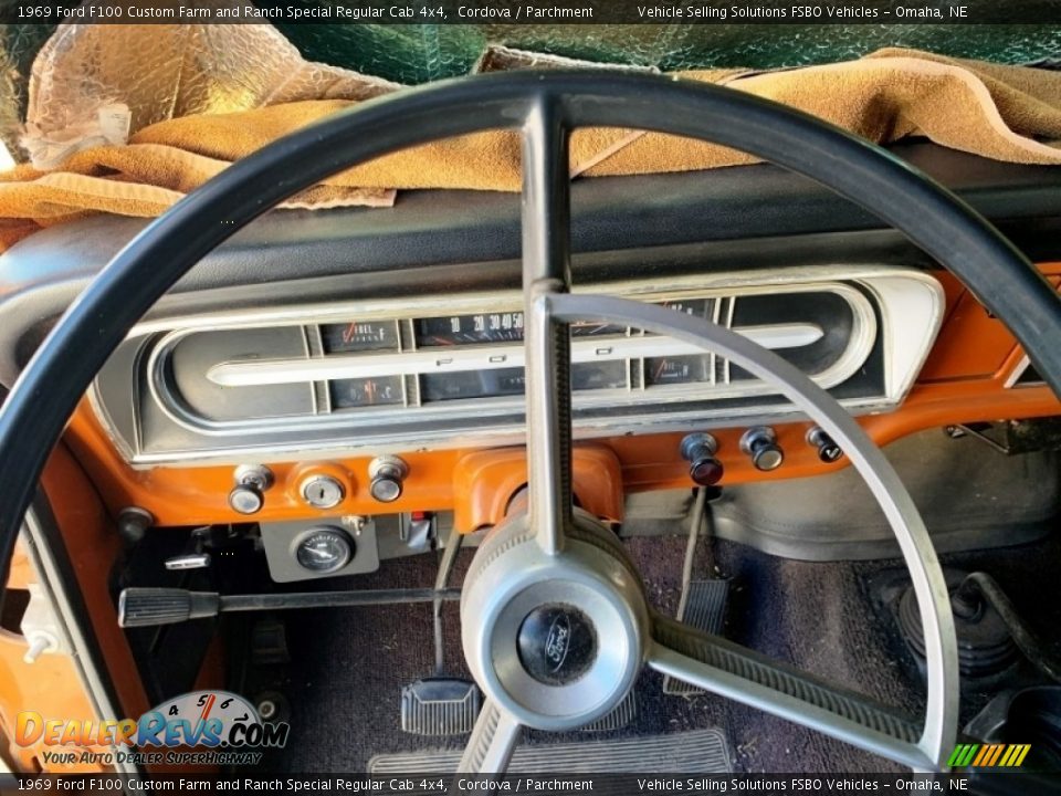 1969 Ford F100 Custom Farm and Ranch Special Regular Cab 4x4 Steering Wheel Photo #6