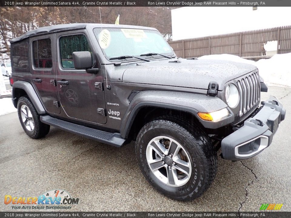 2018 Jeep Wrangler Unlimited Sahara 4x4 Granite Crystal Metallic / Black Photo #8
