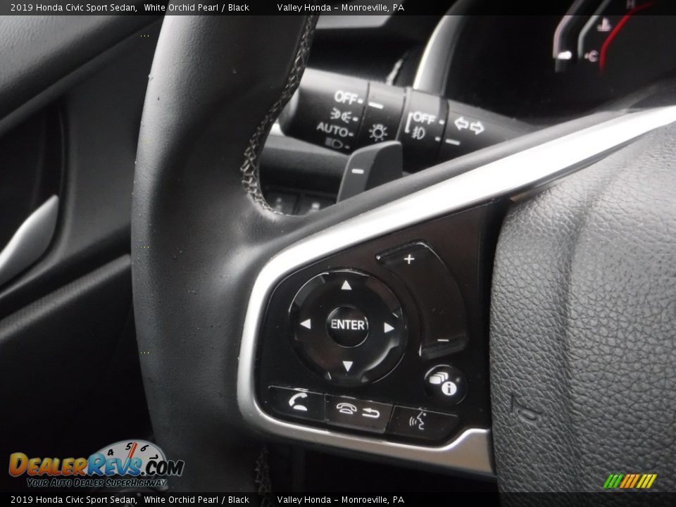 2019 Honda Civic Sport Sedan White Orchid Pearl / Black Photo #21