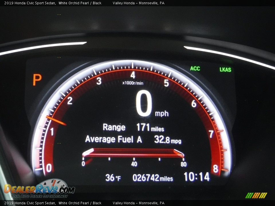 2019 Honda Civic Sport Sedan White Orchid Pearl / Black Photo #30