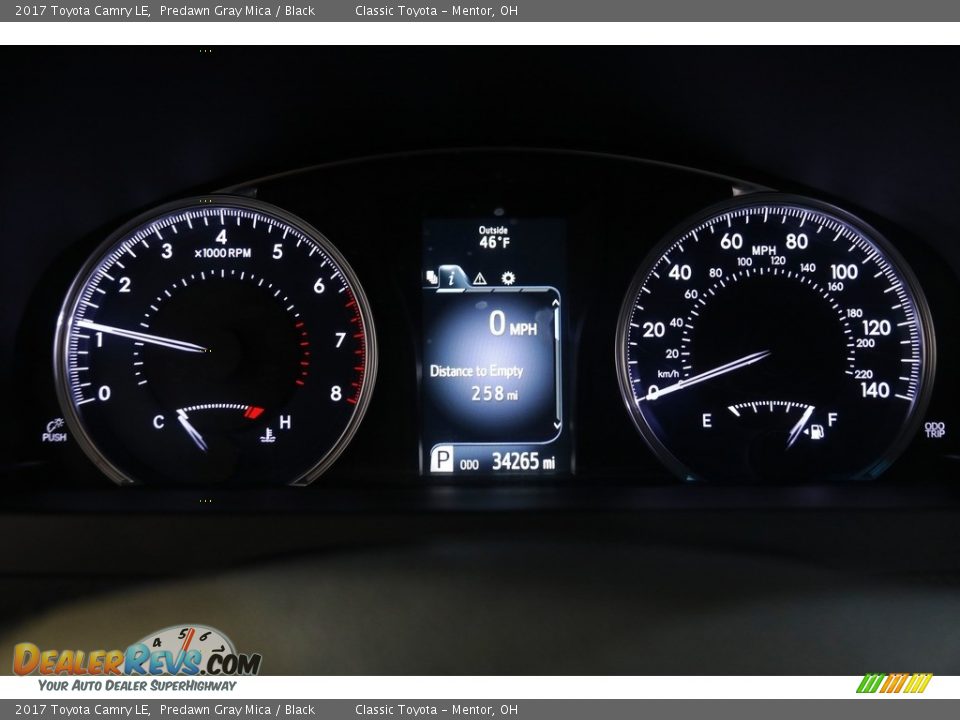 2017 Toyota Camry LE Predawn Gray Mica / Black Photo #8