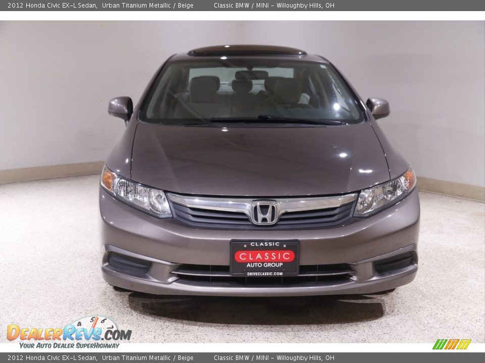 2012 Honda Civic EX-L Sedan Urban Titanium Metallic / Beige Photo #2