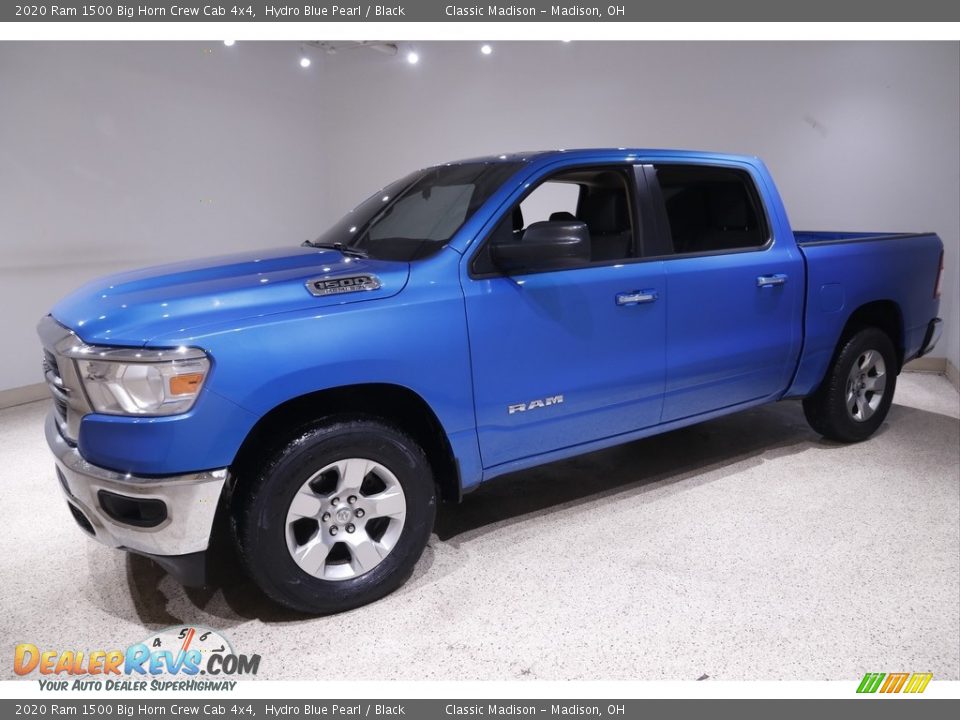 2020 Ram 1500 Big Horn Crew Cab 4x4 Hydro Blue Pearl / Black Photo #3