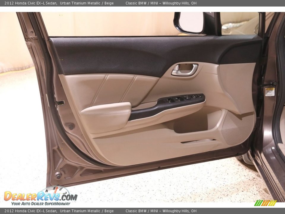 2012 Honda Civic EX-L Sedan Urban Titanium Metallic / Beige Photo #4