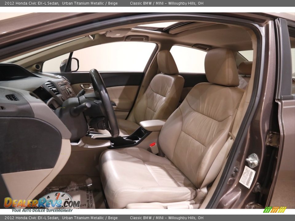 2012 Honda Civic EX-L Sedan Urban Titanium Metallic / Beige Photo #5