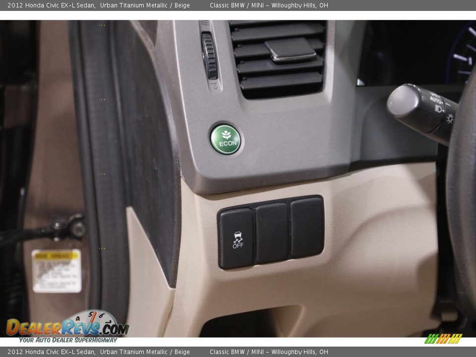 2012 Honda Civic EX-L Sedan Urban Titanium Metallic / Beige Photo #6