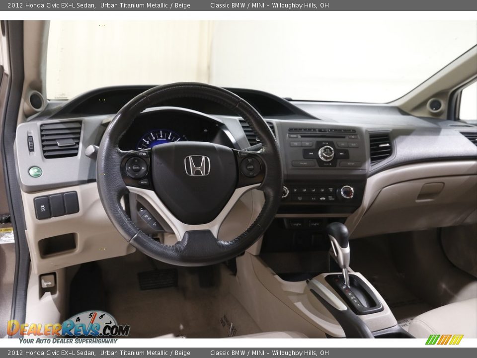 2012 Honda Civic EX-L Sedan Urban Titanium Metallic / Beige Photo #7