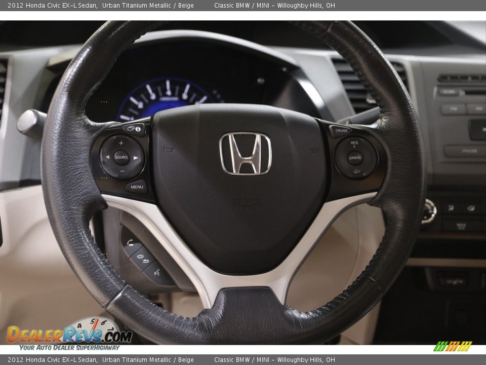 2012 Honda Civic EX-L Sedan Urban Titanium Metallic / Beige Photo #8