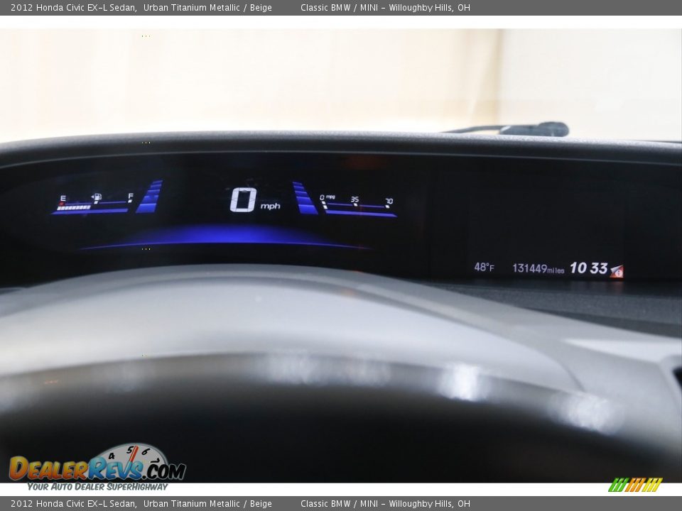 2012 Honda Civic EX-L Sedan Urban Titanium Metallic / Beige Photo #10