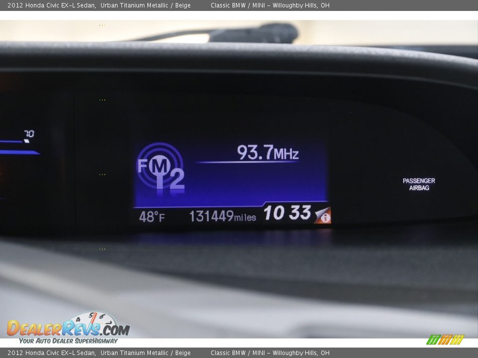 2012 Honda Civic EX-L Sedan Urban Titanium Metallic / Beige Photo #11