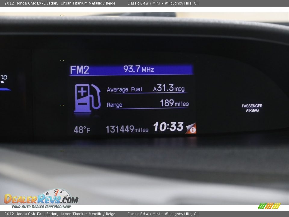 2012 Honda Civic EX-L Sedan Urban Titanium Metallic / Beige Photo #12