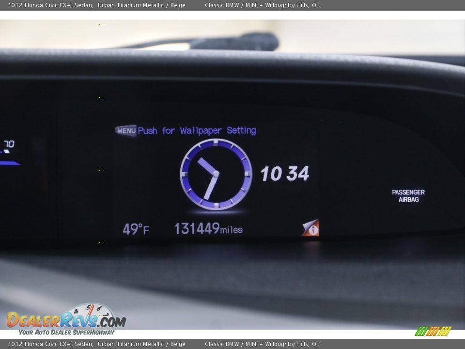 2012 Honda Civic EX-L Sedan Urban Titanium Metallic / Beige Photo #13