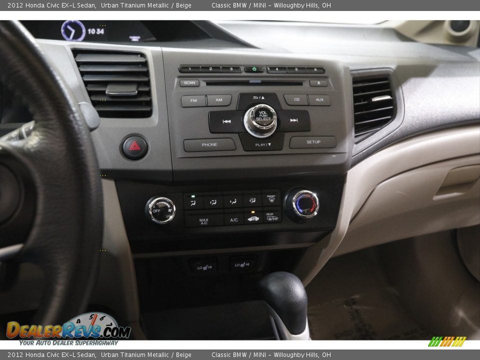 2012 Honda Civic EX-L Sedan Urban Titanium Metallic / Beige Photo #14