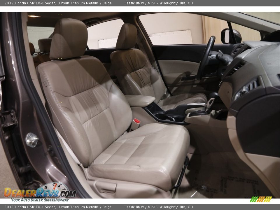 2012 Honda Civic EX-L Sedan Urban Titanium Metallic / Beige Photo #17