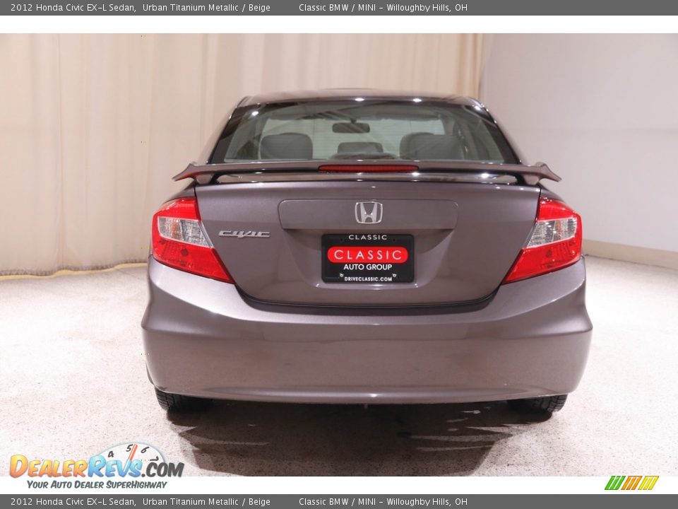 2012 Honda Civic EX-L Sedan Urban Titanium Metallic / Beige Photo #20