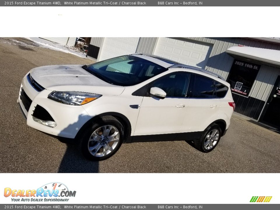 2015 Ford Escape Titanium 4WD White Platinum Metallic Tri-Coat / Charcoal Black Photo #1
