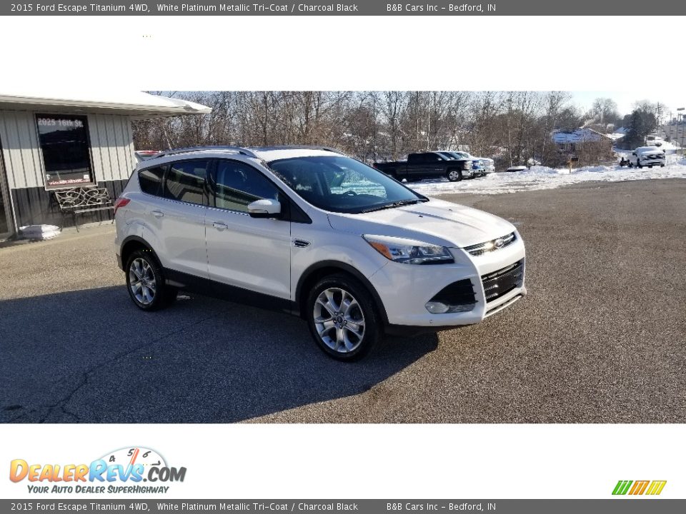 2015 Ford Escape Titanium 4WD White Platinum Metallic Tri-Coat / Charcoal Black Photo #7