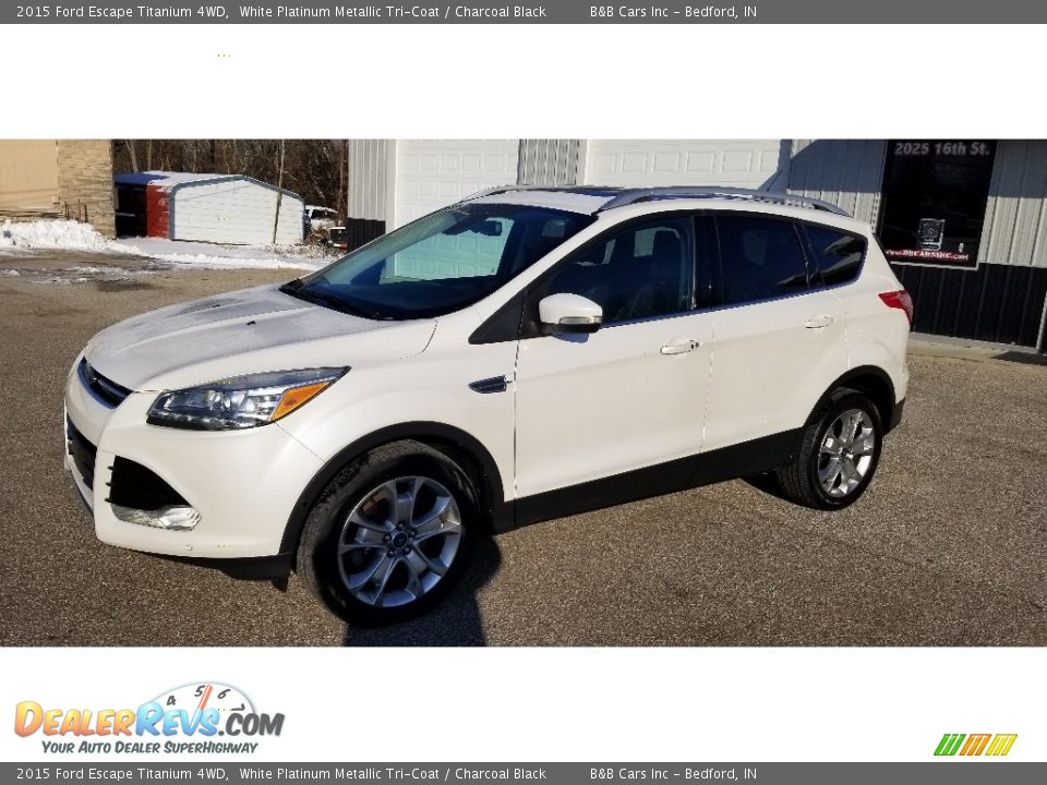 2015 Ford Escape Titanium 4WD White Platinum Metallic Tri-Coat / Charcoal Black Photo #25