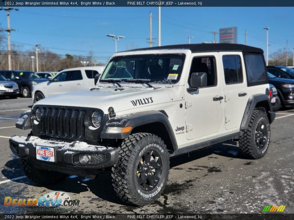 2022 Jeep Wrangler Unlimited Willys 4x4 Bright White / Black Photo #1