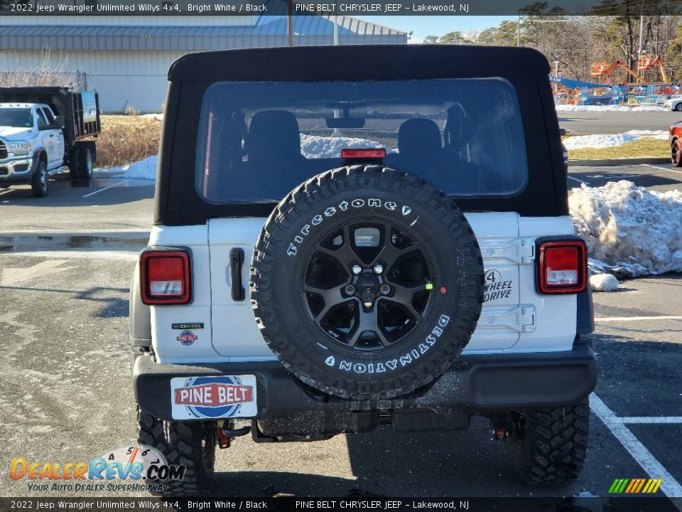 2022 Jeep Wrangler Unlimited Willys 4x4 Bright White / Black Photo #5