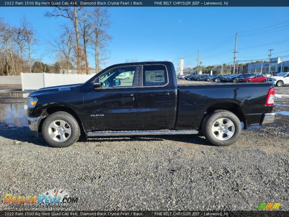 2022 Ram 1500 Big Horn Quad Cab 4x4 Diamond Black Crystal Pearl / Black Photo #3