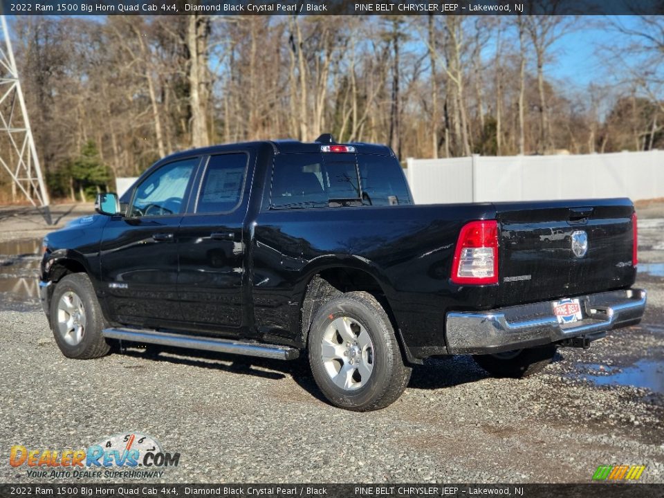 2022 Ram 1500 Big Horn Quad Cab 4x4 Diamond Black Crystal Pearl / Black Photo #4