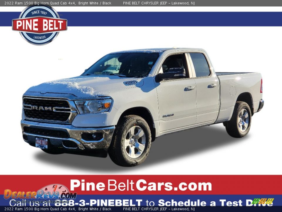2022 Ram 1500 Big Horn Quad Cab 4x4 Bright White / Black Photo #1