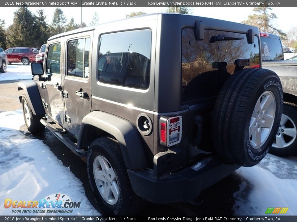 2018 Jeep Wrangler Unlimited Sport 4x4 Granite Crystal Metallic / Black Photo #4