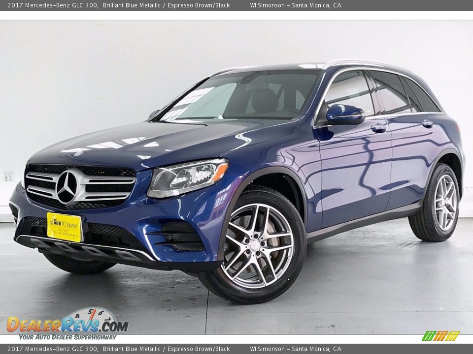 2017 Mercedes-Benz GLC 300 Brilliant Blue Metallic / Espresso Brown/Black Photo #12