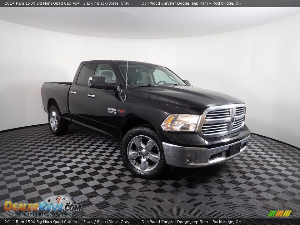 2014 Ram 1500 Big Horn Quad Cab 4x4 Black / Black/Diesel Gray Photo #4