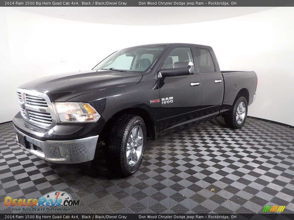 2014 Ram 1500 Big Horn Quad Cab 4x4 Black / Black/Diesel Gray Photo #6