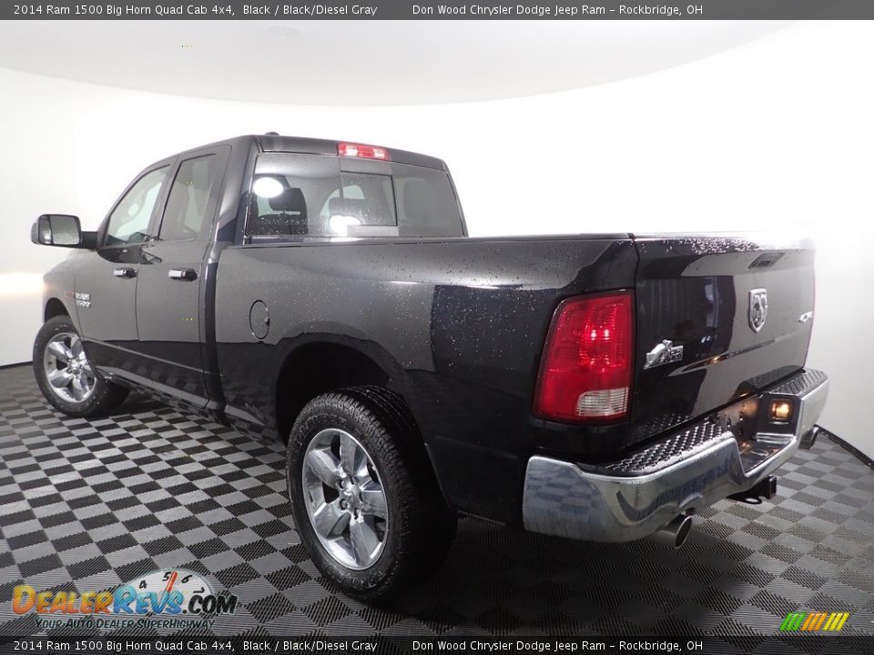 2014 Ram 1500 Big Horn Quad Cab 4x4 Black / Black/Diesel Gray Photo #7