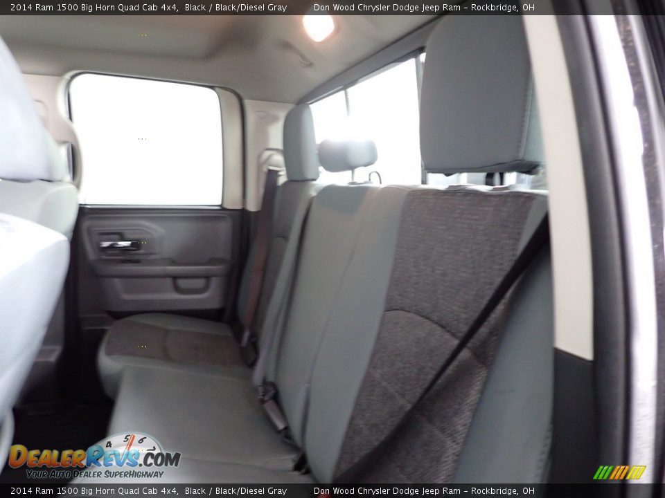 2014 Ram 1500 Big Horn Quad Cab 4x4 Black / Black/Diesel Gray Photo #24