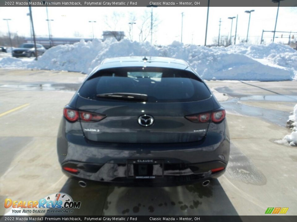 2022 Mazda Mazda3 Premium Hatchback Polymetal Gray Metallic / Red Photo #5
