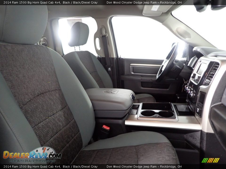 2014 Ram 1500 Big Horn Quad Cab 4x4 Black / Black/Diesel Gray Photo #27