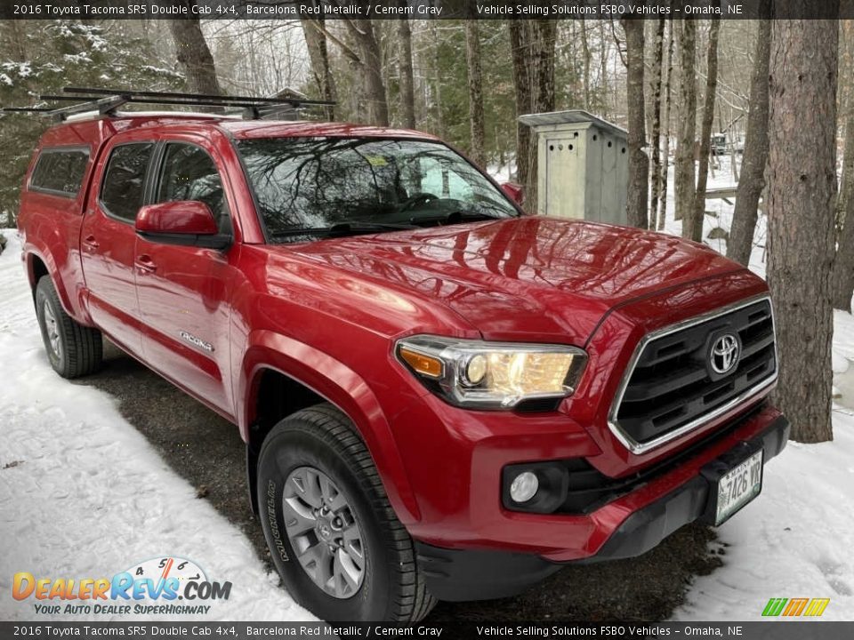 2016 Toyota Tacoma SR5 Double Cab 4x4 Barcelona Red Metallic / Cement Gray Photo #1