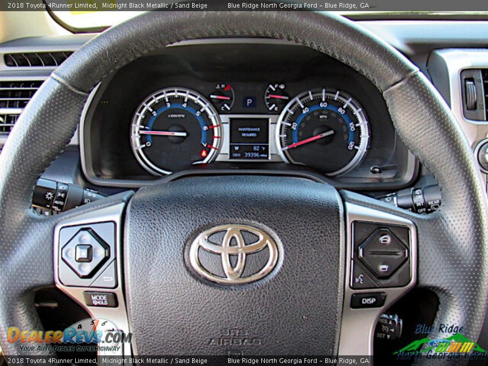 2018 Toyota 4Runner Limited Midnight Black Metallic / Sand Beige Photo #18