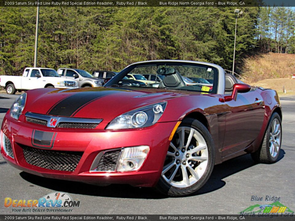 Front 3/4 View of 2009 Saturn Sky Red Line Ruby Red Special Edition Roadster Photo #1