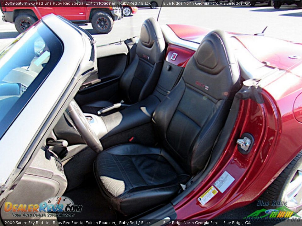 Black Interior - 2009 Saturn Sky Red Line Ruby Red Special Edition Roadster Photo #11