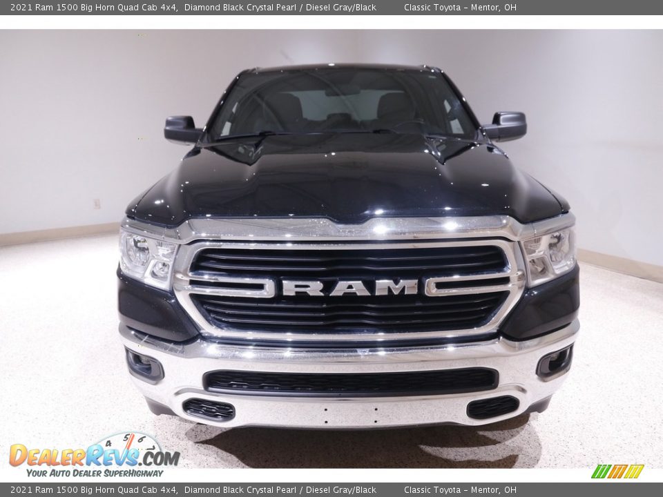 2021 Ram 1500 Big Horn Quad Cab 4x4 Diamond Black Crystal Pearl / Diesel Gray/Black Photo #2