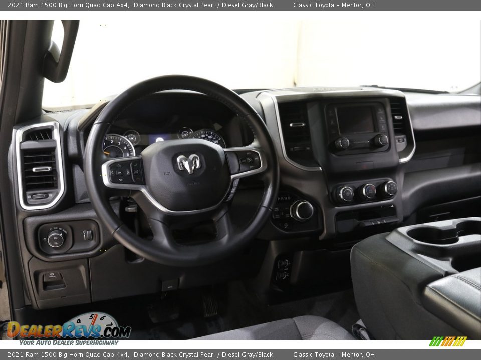 2021 Ram 1500 Big Horn Quad Cab 4x4 Diamond Black Crystal Pearl / Diesel Gray/Black Photo #6