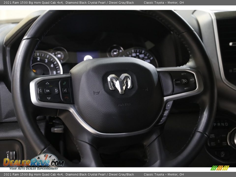 2021 Ram 1500 Big Horn Quad Cab 4x4 Diamond Black Crystal Pearl / Diesel Gray/Black Photo #7
