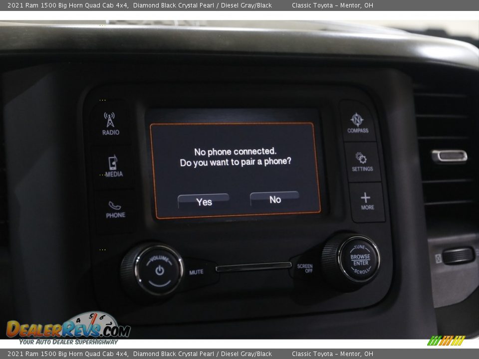 2021 Ram 1500 Big Horn Quad Cab 4x4 Diamond Black Crystal Pearl / Diesel Gray/Black Photo #12