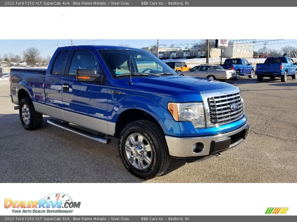 2012 Ford F150 XLT SuperCab 4x4 Blue Flame Metallic / Steel Gray Photo #3