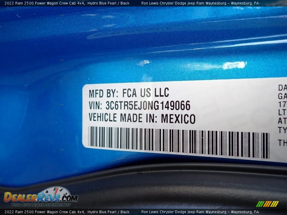 2022 Ram 2500 Power Wagon Crew Cab 4x4 Hydro Blue Pearl / Black Photo #15